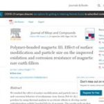 Polymer Bonded Magnets III: Effect of Surface Modification and article Size on the Improved Oxidation and Corrosion Resistance of Magnetic Rare Earth Fillers. 